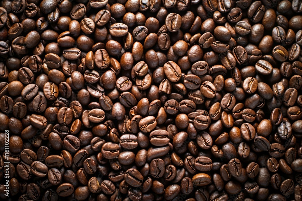 Obraz premium Photo of Big pile of fresh roasted coffee beans. Food photo for backdrops or recipes