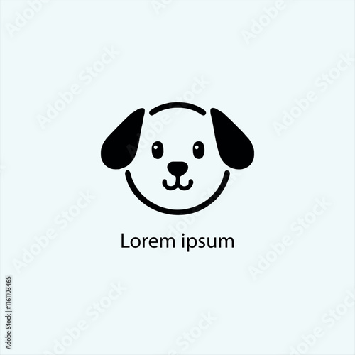A minimalist black silhouette of a cute cartoon-style animal resembling a fox or cat