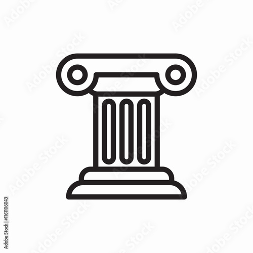 Ancient greek column architecture classic icon vector sign
