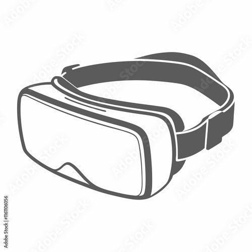 Sleek Virtual Reality Headset Vector Art.