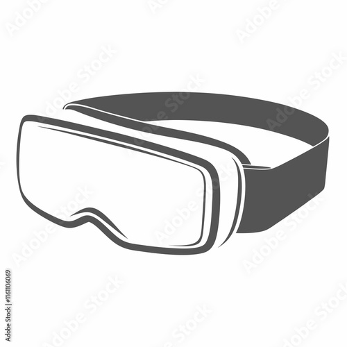 Sleek Virtual Reality Headset Vector Art.