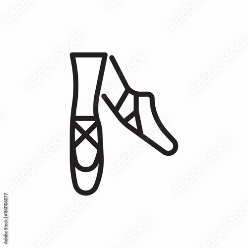 Ballet shoes dancing performance art icon vector sign
