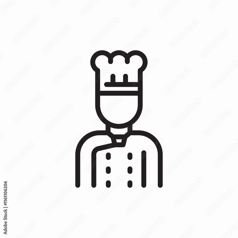 Professional chef cooking restaurant uniform icon vector sign
Professional chef cooking restaurant uniform icon vector sign