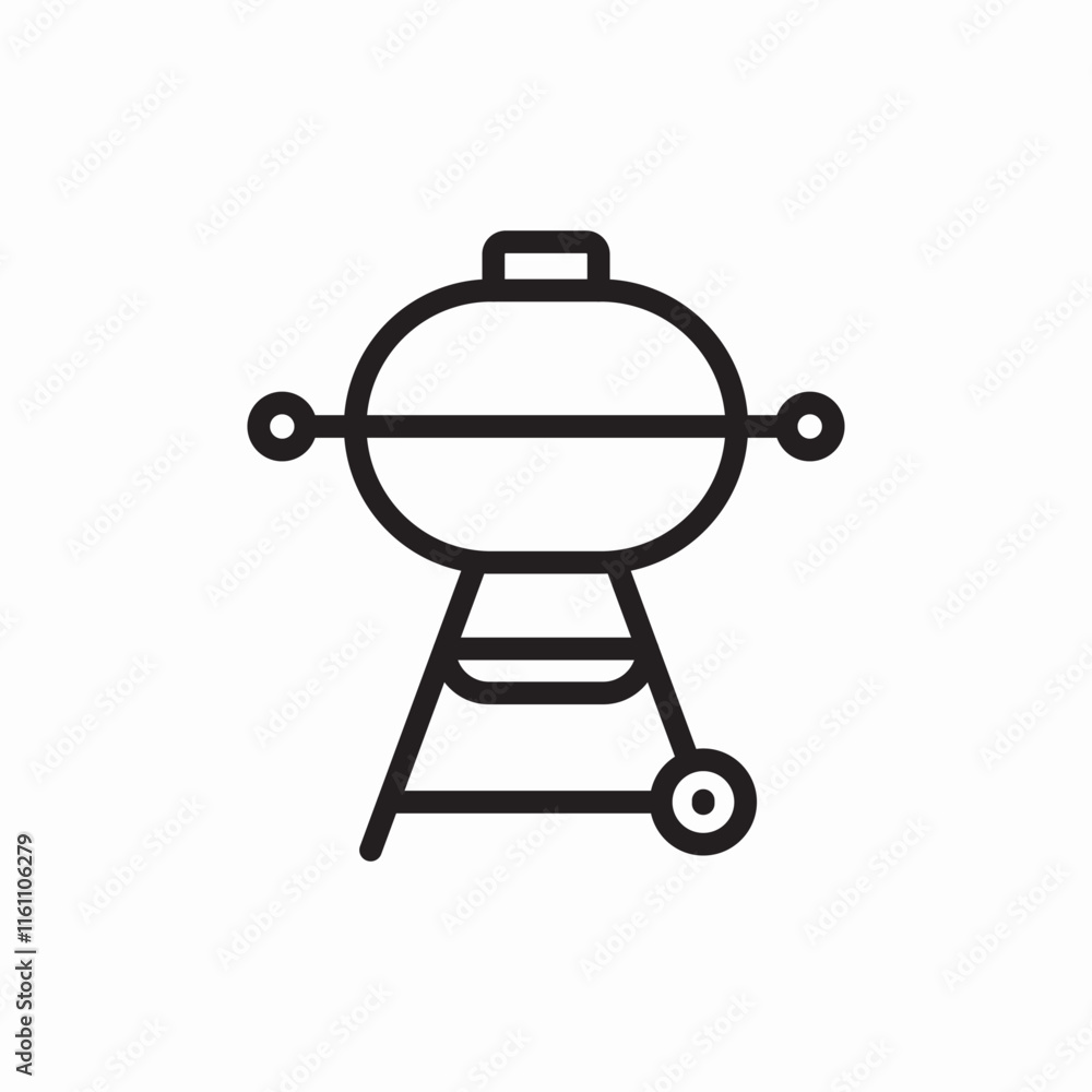 Outdoor barbecue grill cooking equipment icon vector sign
Outdoor barbecue grill cooking equipment icon vector sign
