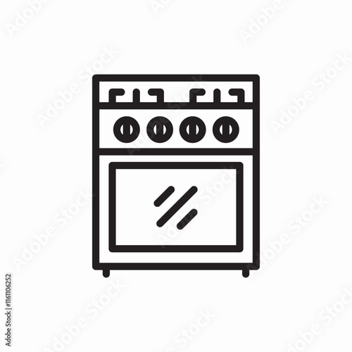 Kitchen stove cooking appliance equipment icon vector sign
