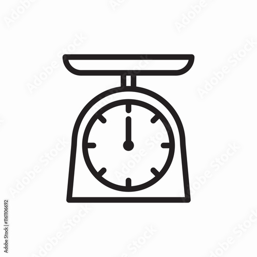 Kitchen scale cooking measurement tool icon vector sign
