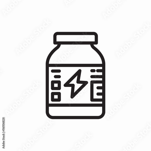 Protein supplement fitness nutrition jar icon vector sign
