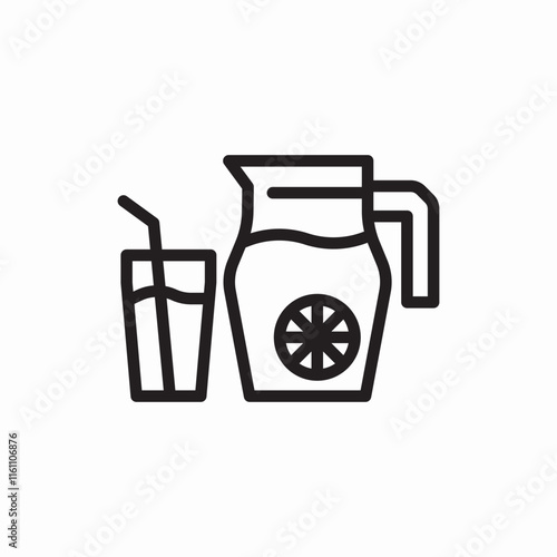 Fresh juice drinks beverage glasses icon vector sign
