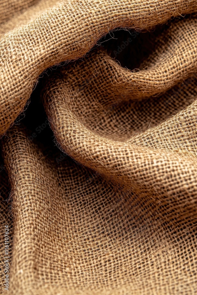 A close-up of textured burlap fabric showcasing its natural, coarse weave and earthy tones, perfect for rustic decor and crafting projects. A close-up of textured burlap fabric showcasing its natural, coarse weave and earthy tones, perfect for rustic decor and crafting projects.