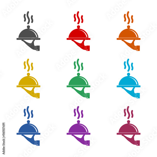 Catering service icon isolated on white background. Set icons colorful
