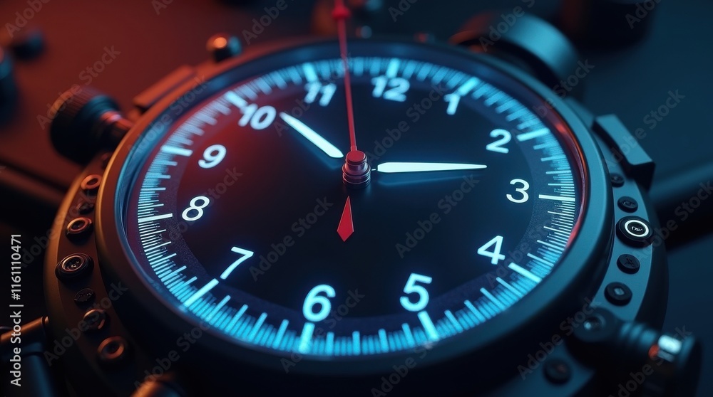 Timely precision clock focused on details studio setting high-contrast image close-up view concept of time management Timely precision clock focused on details studio setting high-contrast image close-up view concept of time management