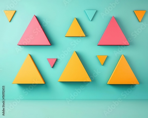 Free Download Floating minimalist triangles in vibrant contrasting colors - GFXLoad