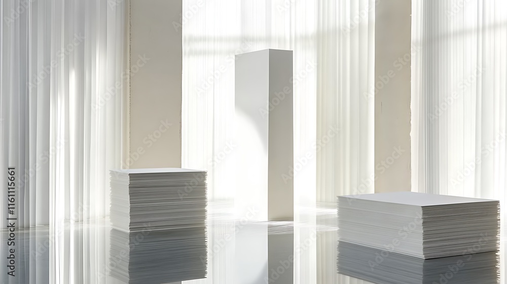 Obraz premium Blank business card mockup on white textured background 3d illustration 3d rendering card template