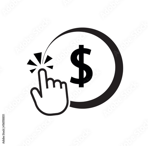 pay per click sign on white background	