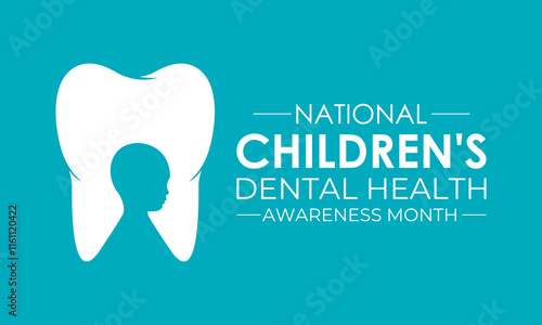 National Children s Dental Health Month vector Banner poster, flyer and background design template. Health banner and social medial template design. Vector illustration. Eps 10.