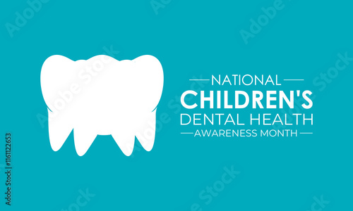 National Children s Dental Health Month vector Banner poster, flyer and background design template. Health banner and social medial template design. Vector illustration. Eps 10.