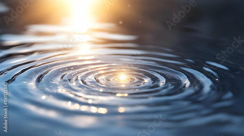 Wallpaper Mural Golden light reflecting on concentric ripples in calm water. Torontodigital.ca