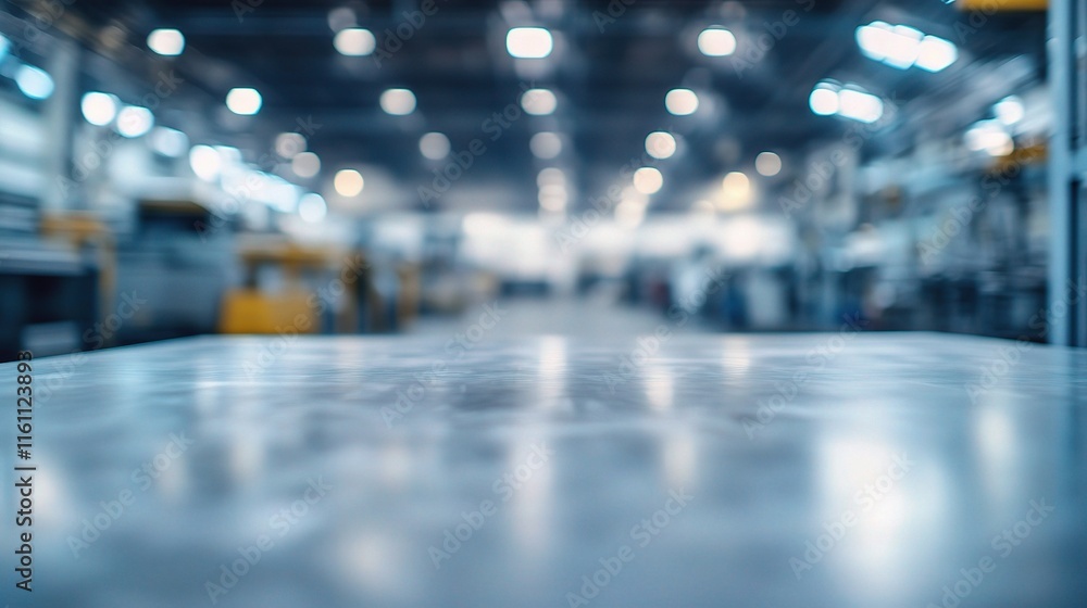 Obraz premium Blurred Background of a Bustling Factory Floor in Action