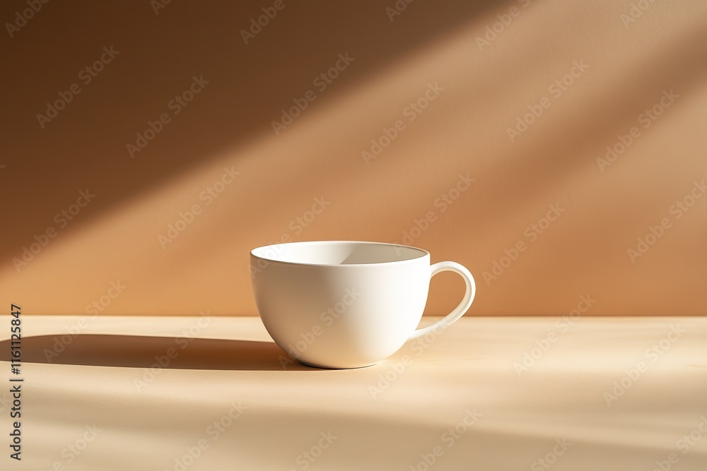 Minimalist cup design with soft shadows and warm background high Minimalist cup design with soft shadows and warm background high