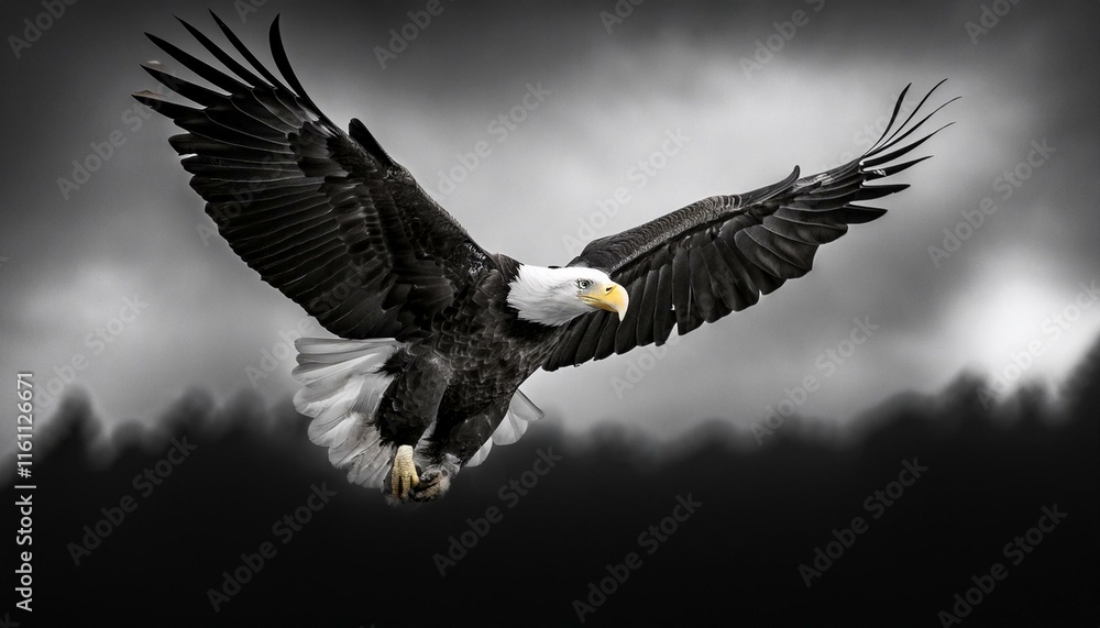 Naklejka premium american bald eagle in flight americana concept
