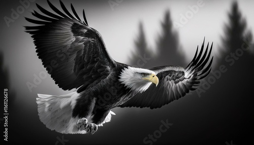 american bald eagle in flight americana concept photo