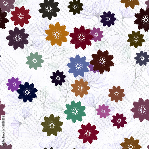 Vector geometric seamless pattern. Monochrome geometric repeating pattern. Lattice with squares of dots.