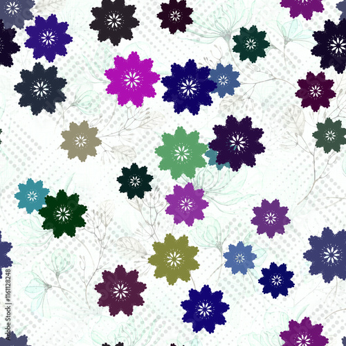 Vector geometric seamless pattern. Monochrome geometric repeating pattern. Lattice with squares of dots.