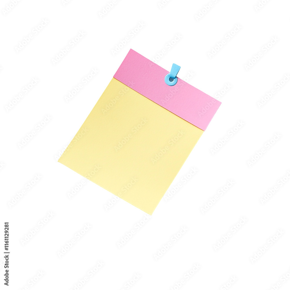 Pastel Yellow and Pink Note, Blank Memo Pad, Cute Stationery Pastel Yellow and Pink Note, Blank Memo Pad, Cute Stationery