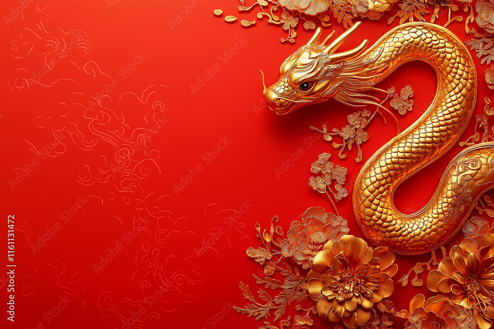 Red background for Chinese New Year, New Year background in red and gold colors with copy space for text. Traditional colors of the year of the snake Red background for Chinese New Year, New Year background in red and gold colors with copy space for text. Traditional colors of the year of the snake