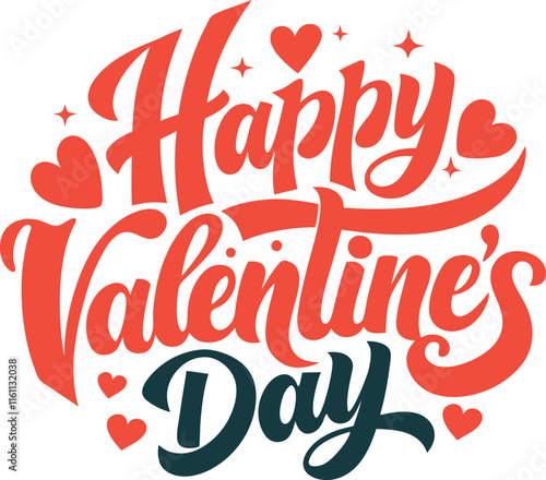 Wallpaper Mural Happy Valentines Day typography vector illustration Torontodigital.ca