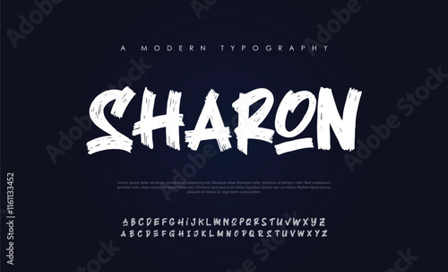 Hardest Brush Font. Hand Lettering Sketch Font. Vector Alphabet
