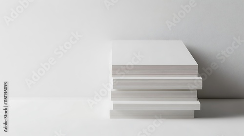 Wallpaper Mural Blank business card mockup on white textured background 3d illustration 3d rendering card template Torontodigital.ca