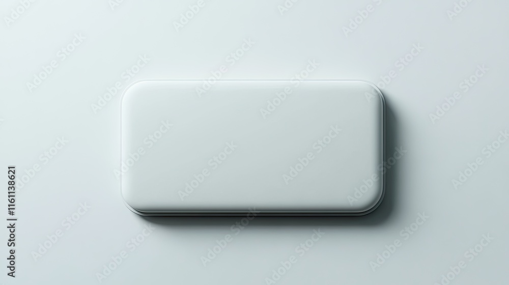 A minimalist, off-white, rectangular button or blank template on a light gray background. A minimalist, off-white, rectangular button or blank template on a light gray background.