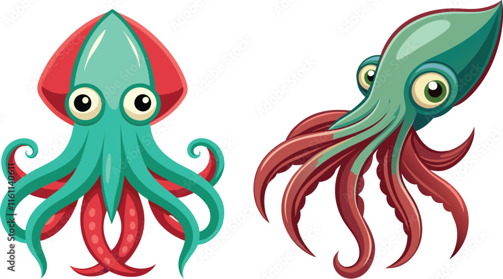 Fototapeta premium Squid art and illustrator eps