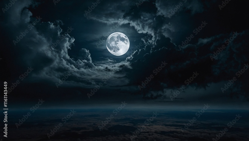 Fototapeta premium full moon in the clouds