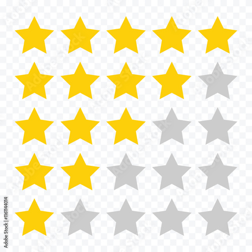 Customer product review icon. Rating stars badges. Feedback or review. Five stars icon. 5 star rating icon. Set of rating stars in different styles.