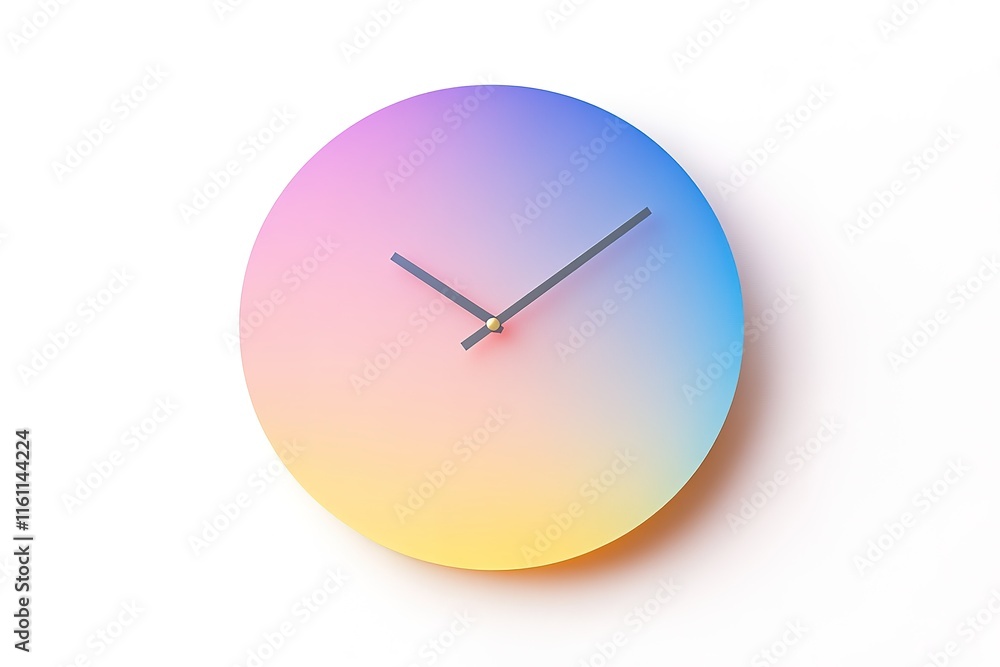 Pastel ombre wall clock. Modern minimalist design. Perfect for home or office decor. Pastel ombre wall clock. Modern minimalist design. Perfect for home or office decor.