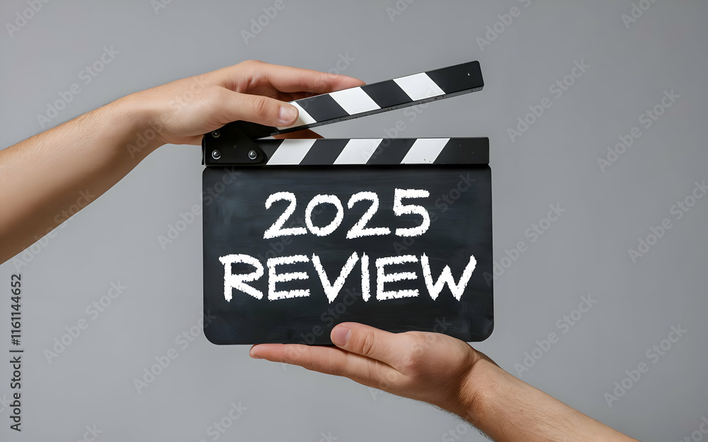 Obraz premium hand holding movie board