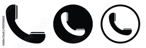 Phone icon vector set isolated on white background.