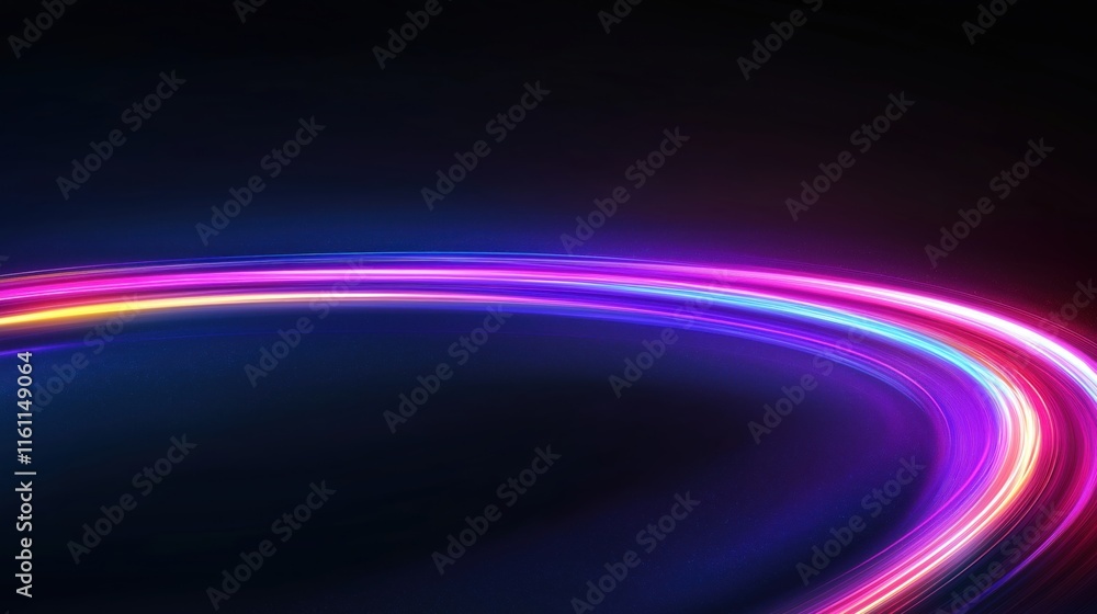 Light line neon road. The effect of abstract curved stripes. Laser fast beams. LED fiber motion flow. Light line neon road. The effect of abstract curved stripes. Laser fast beams. LED fiber motion flow.
