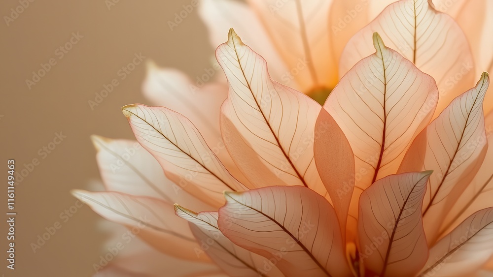 Serene Pastel Flower Petals Macro Photography, Delicate Botanical Design with Translucent Leaves and Intricate Veins Serene Pastel Flower Petals Macro Photography, Delicate Botanical Design with Translucent Leaves and Intricate Veins