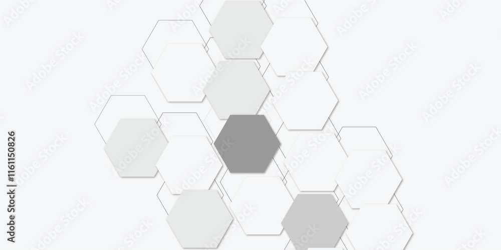 Abstract technology white and grey geometric hexagon on transparent concept design honeycomb shape vector Abstract technology white and grey geometric hexagon on transparent concept design honeycomb shape vector