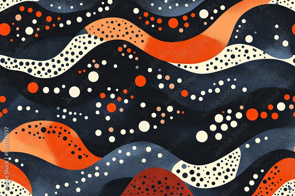 Abstract wave pattern with dots and varying colors. Abstract wave pattern with dots and varying colors.