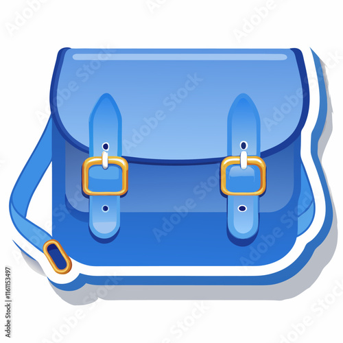 Blue crossbody bag sticker vector illustration (1)