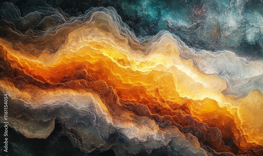 abstract nebulae ripple through radiant surreal cosmic landscapes., Generative AI abstract nebulae ripple through radiant surreal cosmic landscapes., Generative AI