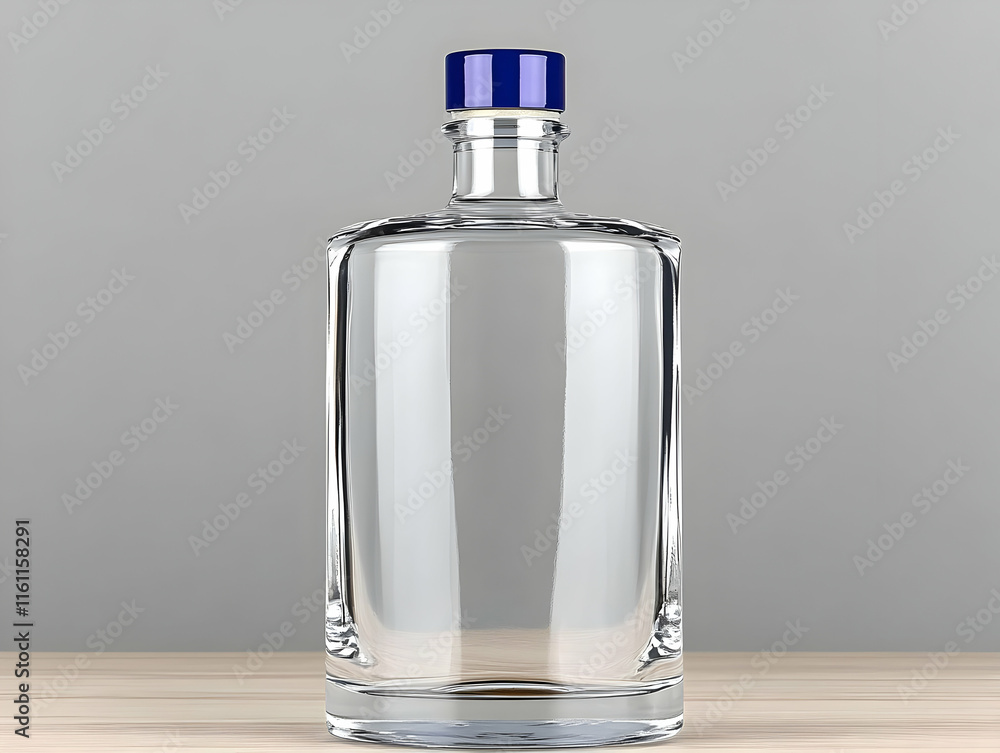 Clear Glass Bottle 3D Render Clear Glass Bottle 3D Render