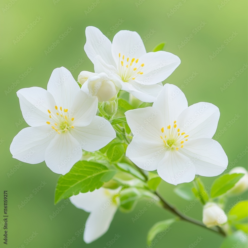 Obraz premium Delicate White Blossoms on a Spring Branch.