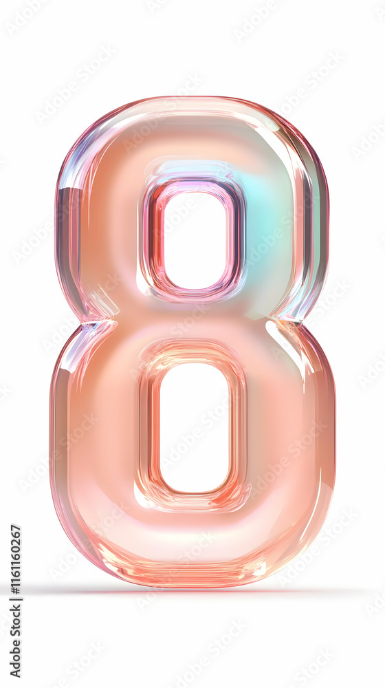 Glassy Number Eight 3D Render Glassy Number Eight 3D Render
