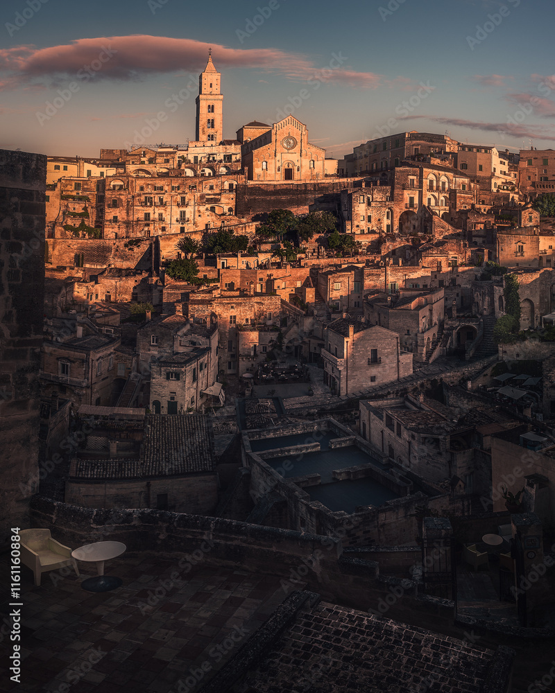 Fototapeta premium view of Matera city of stones