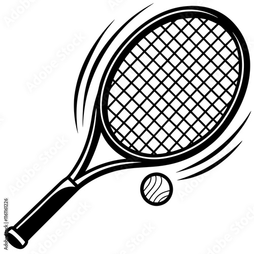 tennis racket with ball